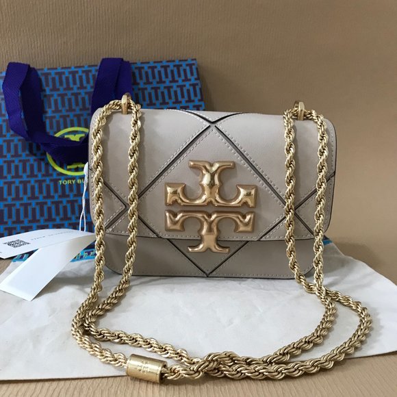 Tory Burch Eleanor small Diamond Quilt Shoulder Bag Color, White - Picture 1 of 13